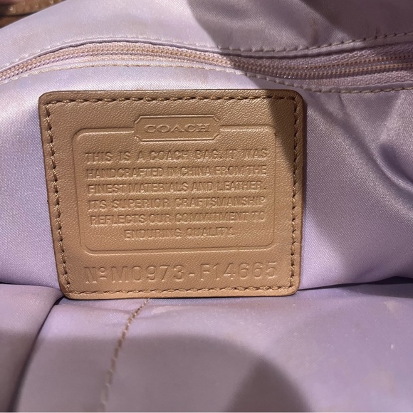 Coach Vintage Horse & Carriage Tan Canvas & Leather Shoulder Bag Silver Hardware - Picture 9 of 14